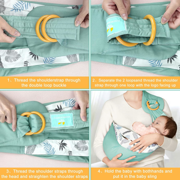 Baby Carrier All-in-1 Nyfödd Baby Wrap Carrier Hands Free Spädbarnssjal Amningsöverdrag Amning Justerbar