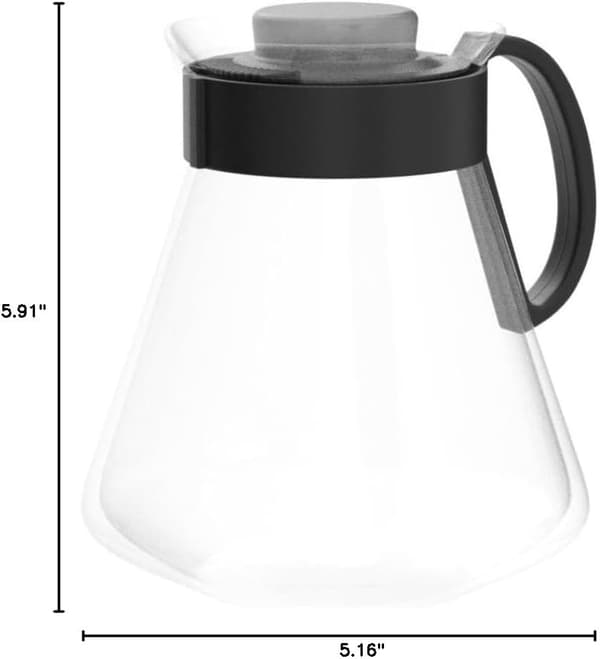 800 ml stempelkande, Range Server l, glas, sort, 2 kopper