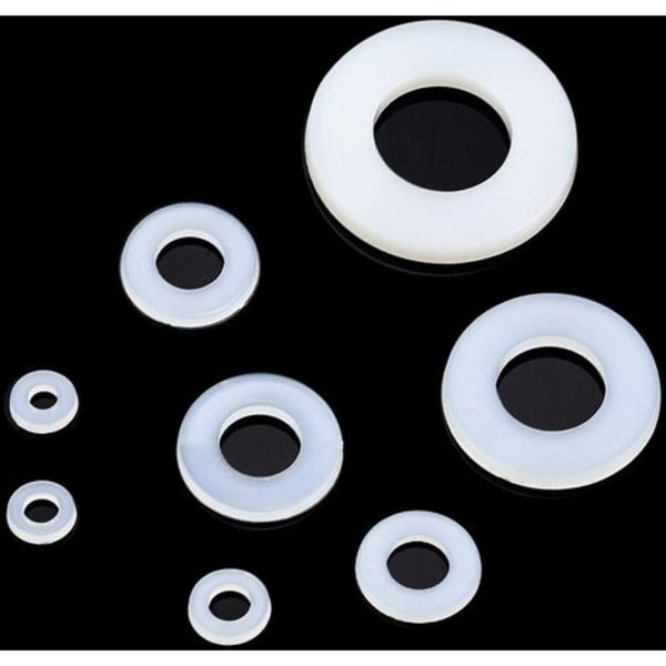 Nylonbricka Plastdistans M2 M2.5 M3 M4 M5 M6 M8 M10 Platt Bricka Rund 520 Stycken