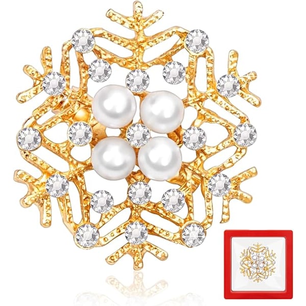 Jule-Snefnug Broche Nål med Diamanter Perler Broscher til Kvinder Mænd Tøj color 1