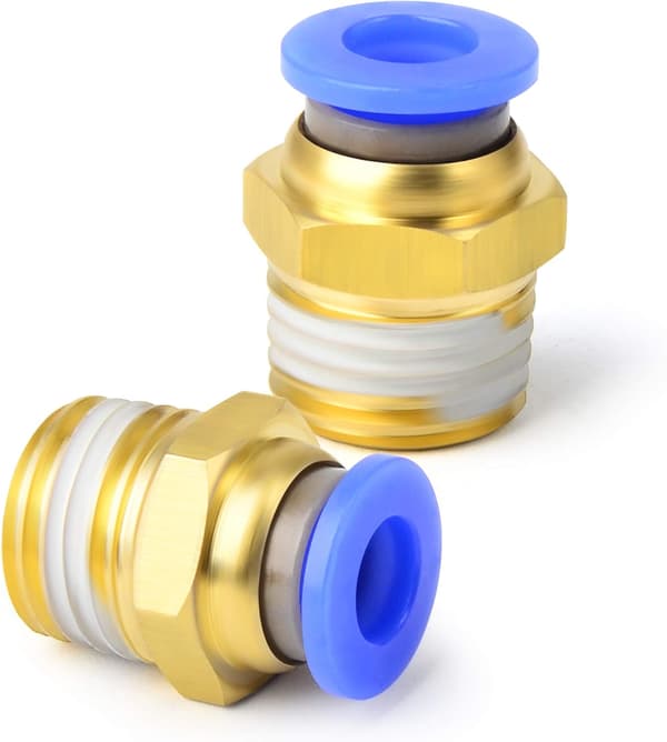 Rak hane 6 mm rör OD x 1/4 BSP, Push-to-Connect-kopplingar PC6-02 (2-pack)