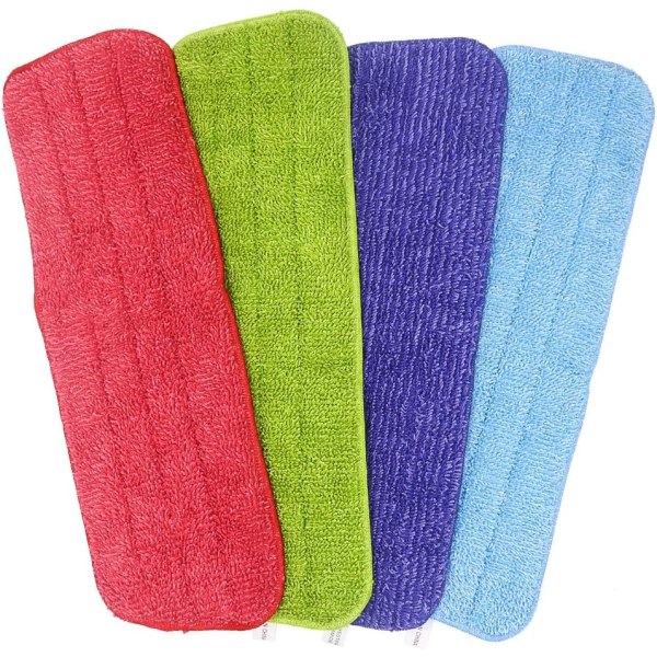 4 Pack Spray Mop Heads Replacement Mop Pads Reveal Mop Cleaning Pad ,Fit for All Spray Mops & Reveal Mops 16.5*5.11 Inches. (Colors)