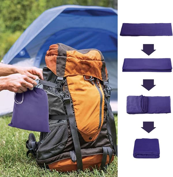 Liners Rejselagen Soveposeforing, 75 x 210 cm Bærbar Polyester Soveposeforing til Rejser Vandrehjem, Lilla