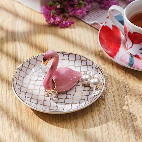 Aloe Cactus Elefant Ringholder Kat Nipsgenstand Smykkebakke Gaver, Flamingo Elefant Kat Bulldog Tema Gaver (Pink Flamingo)