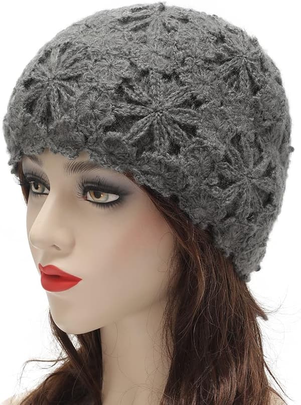 Dam vinter retro hinkhatt Bowler hatt light grey