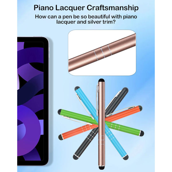 Pekstift för pekskärmar, 5-pack universell kapacitiv tablettpenna för iPhone, iPad Pro, Air, mini, Air, Samsung Galaxy