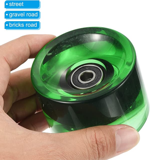 78A Longboard Hjul, med ABEC-9 Lejer, Bløde Cruiser Hjul, til Skateboards Hjul, PU Materiale, Grøn
