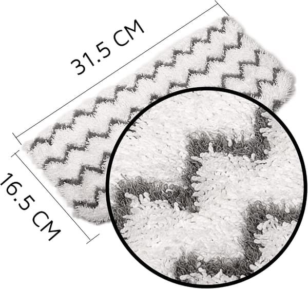 Dampmoppepuder til Shark dampmoppe S1000UK og kompatibel med Beldray BEL01097, vaskbar snavsgreb absorberende refill (4 stk.)