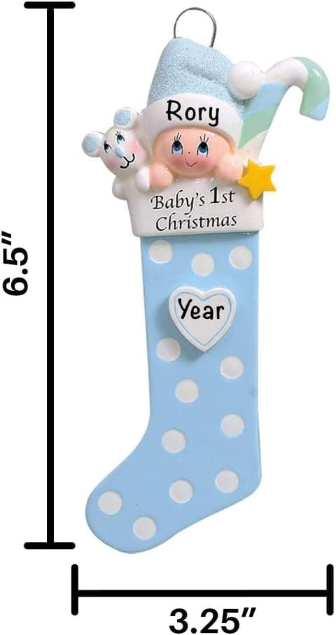 Babys første julepynt – Babys første julepynt – Personlige babygaver til nyfødte, blå