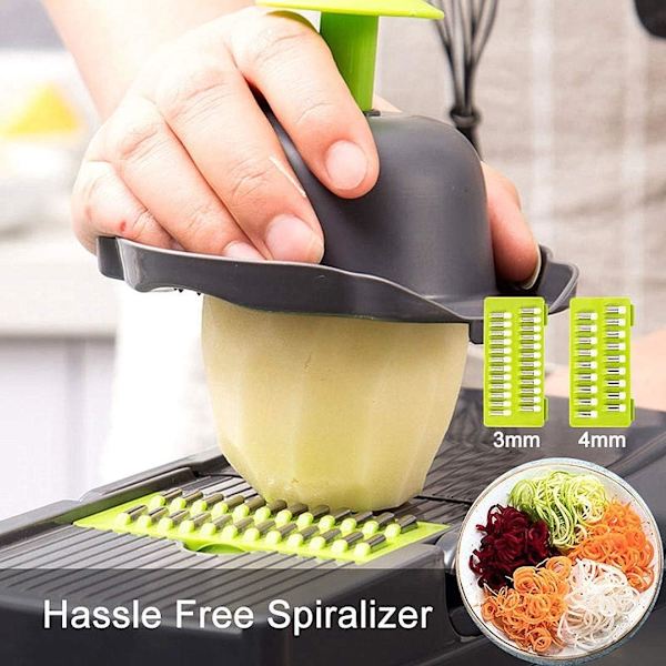 Vegetabilsk Hakker Slicer, Madhakker Multifunktionel Udskiftelige Klinger Ost Rivjern Tomat Frugt Salat