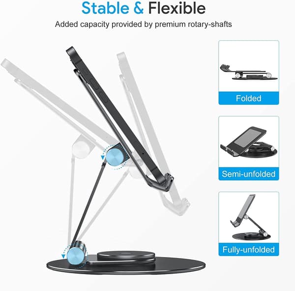 360° roterbar tablet-holder, egnet til tablets op til 12,9 tommer Black