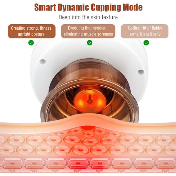 Elektrisk koppningsterapi-kit 5-i-1 vakuumkoppningsmassagemaskin smart koppningsenhet uppladdningsbart koppningsverktyg Gua Sha-verktyg