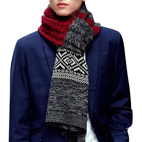 Pige Strikket Halstørklæde Mænd Kvinder Tartan Cozy Uld Sjal Wrap Hals Tørklæde Gaver til Mænd Kvinder