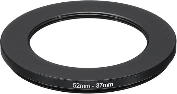1 stk 52mm-37mm Metall Nedtrappingsring, Kameraobjektiv Filter Adapter Ring Aluminium Filter Adapter Ring for Kameraobjektiver Solblender, Svart