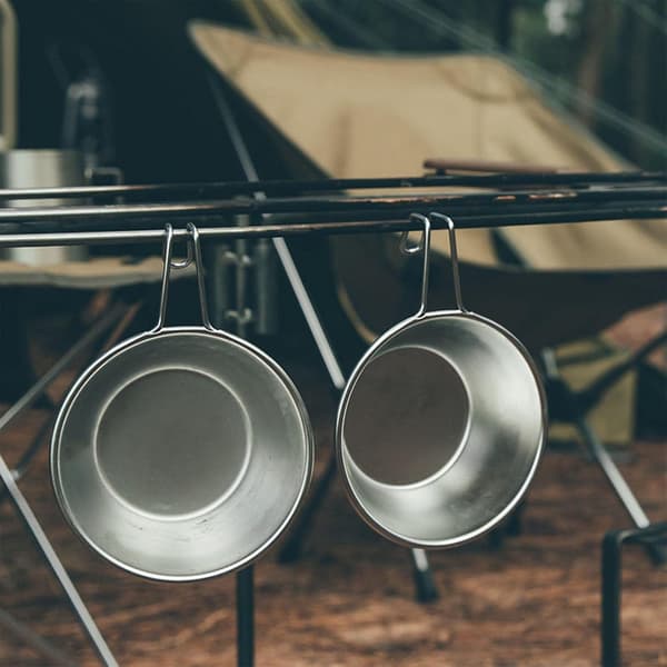 4 deler campingkopp kokekar, campinggryte med bæreveske redskaper non-stick, solid campingbolle servise for turkjøkken