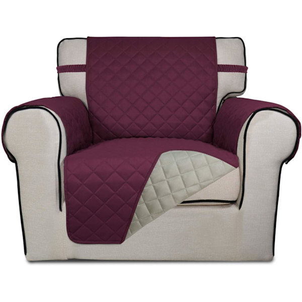Vendbar Quiltet Sofabetræk, Vandresistent Slipcover Møbelbeskytter, Vaskbare Sofarem (Lilla)