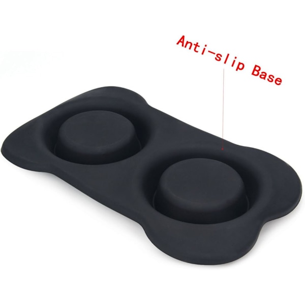 Hundeskåle i rustfrit stål med skridsikker silikone måtte til fodring af små og mellemstore hunde, katte og hvalpe