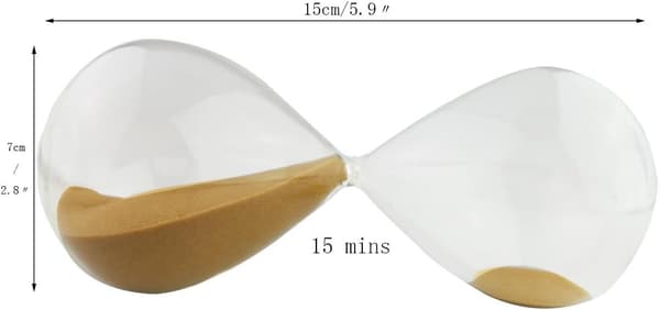 Mode farverigt sandglas, timeglas, timer, klare glatte glasforanstaltninger, skrivebordsindretning, julefødselsdagsgave (15 minutter, brun)