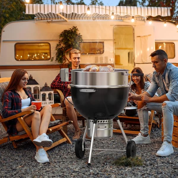 Krompläterad grillköttsklämma köttnål med låsskruv för
