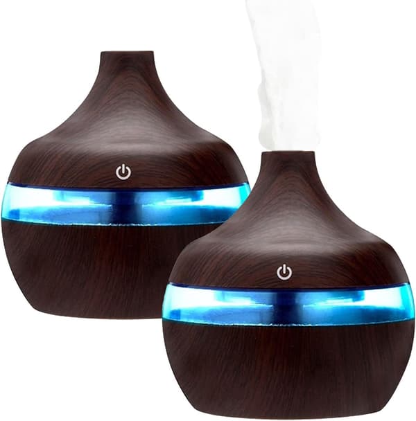 300 ml æterisk oliediffuser, 7 farver LED ultralydsluftfugter, oliediffuser, luftrenser, til hjemmet, yoga, kontor, SPA, soveværelse, kaffe