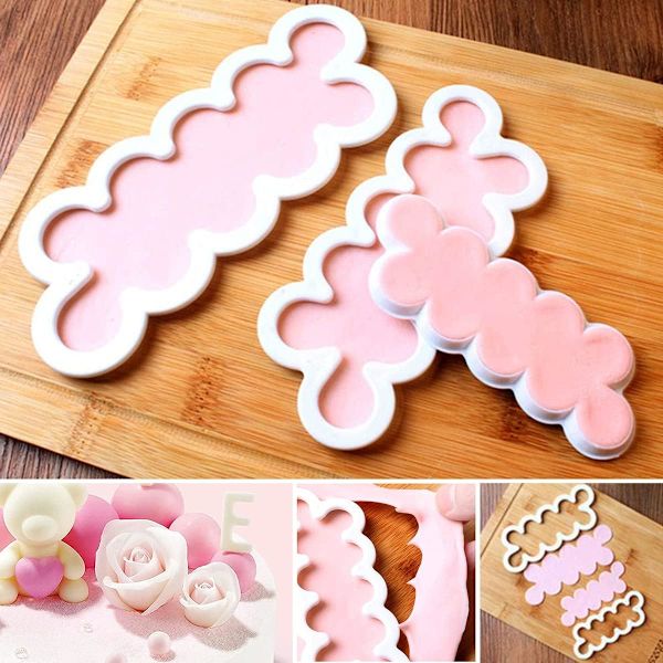 Kakepynt Blomsterformer - 3 stk Spiselige Roseblader Plast Kakeformer Fondant Blomsterformer Og Kuttere