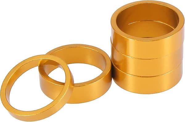 1 sæt cykel headset spacer, 28,6 mm, passer til 1-1/8 tommer, guldfarvet