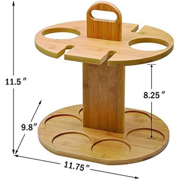 Vinflaskhållare för 2 flaskor och 4 glas ingår
