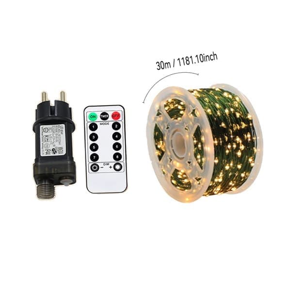 Utomhus julgransbelysning, 300 LED-lampor, fjärrkontroll