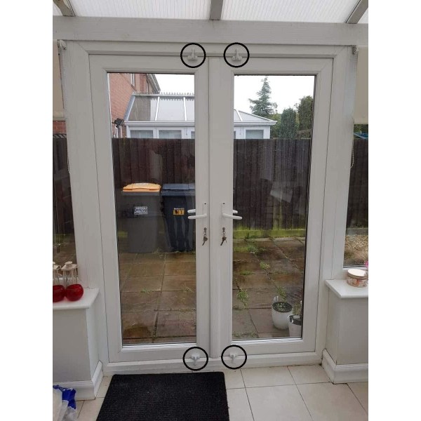 Fönsterlås-Zinklegering-4st Vita hushållssäkerhetsdörrlås för olika dörrar Fönster-PVC hemsäkerhet