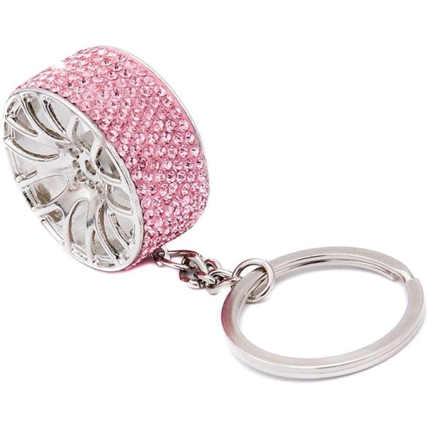 Bilhjulformet nøglering, MoreChioce Bling Bling kunstig krystal og legering nøglering kreativ mode dekoration