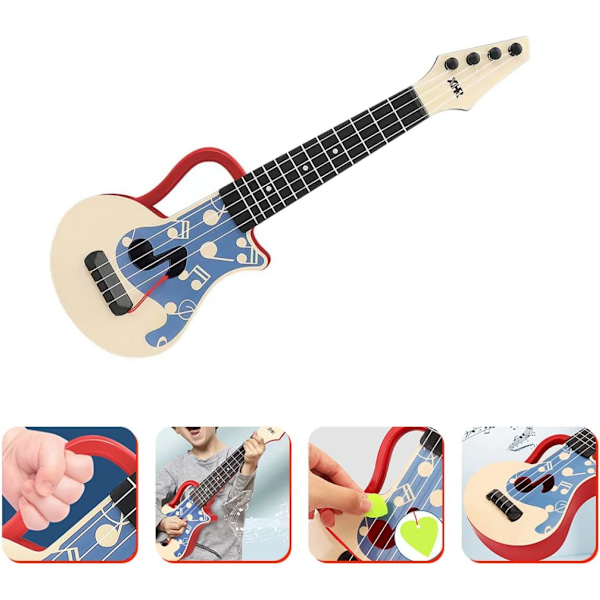 Børneguitar Pædagogisk Ukulele til Børn Legetøjsguitar Plastik Ukulele Begynder Ukulele Tidlig Uddannelse Ukulele Børne Ukulele Rød Nylon