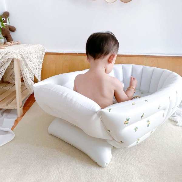 Baby Bad Bärbar Uppblåsbar Pool Nyfödd Badrum Baby Badkar Bad Hopvikbar Simbassäng