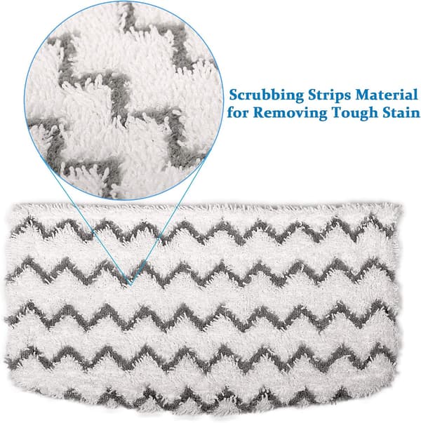 Dampmoppepuder til Shark dampmoppe S1000UK og kompatibel med Beldray BEL01097, vaskbar snavsgreb absorberende refill (4 stk.)