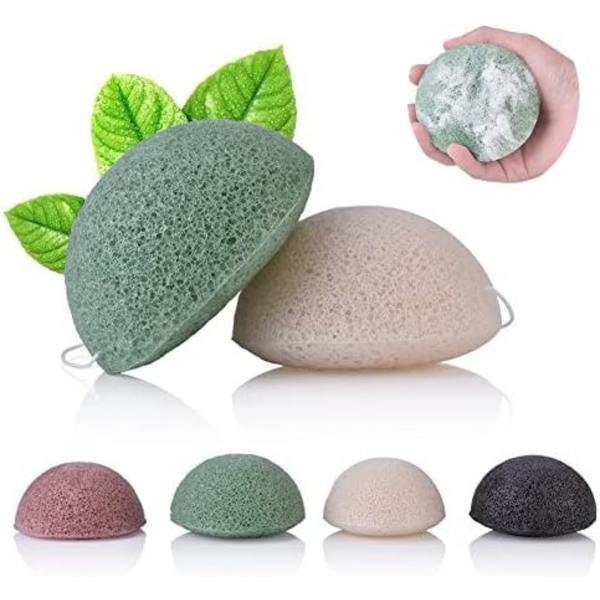 Naturlige Konjac ansiktssvamper for skånsom ansiktsrens og eksfoliering, for ansiktspeeling og dyp rens