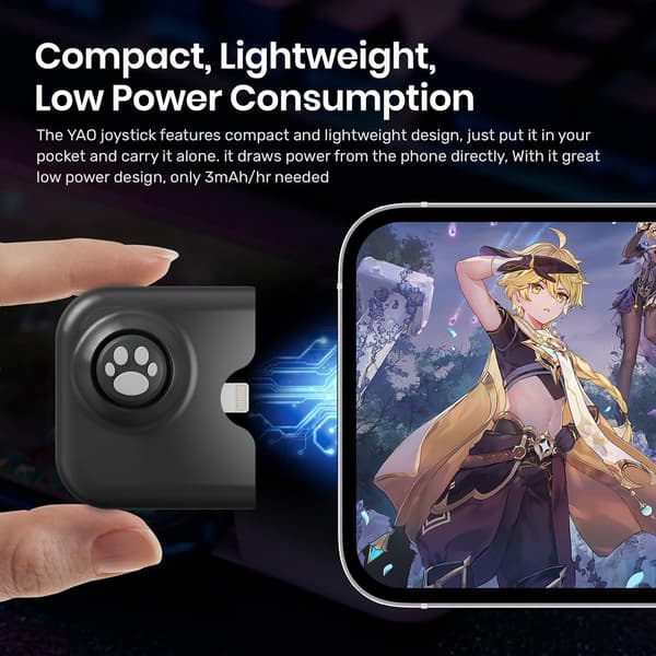 Mobilspil Controller Joystick til iPhone (iOS 13.4 eller nyere, til iOS-mobilspil)