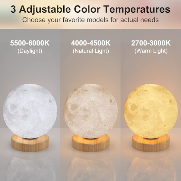 Trist lampe, Hiloshine UV-fri 10000 Lux lysterapilampe, dagslyslampe med 3 fargetemperaturer, justerbar lysstyrke