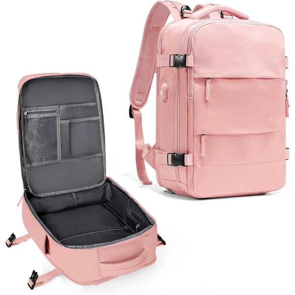 Suuri Matkustusreppu Naisille ja Miehille, Käsimatkatavarat, Vaellusreppu Vedenkestävä Ulkoilun Urheilureppu Rento Päiväreppu Small pink