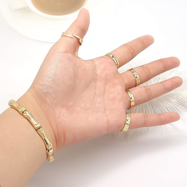 Skelett Skalle Fingrar Hand Armband Punk Armband Armband Personlighet(Guld)