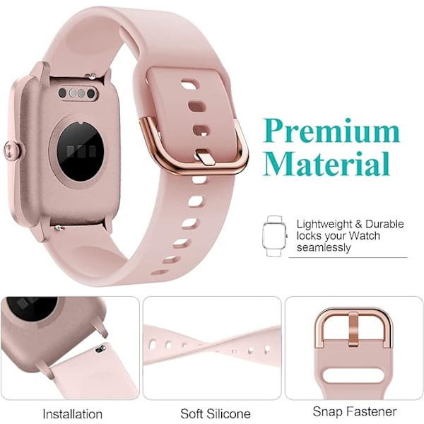 Klockarmband för ID205L (passar till), 19 mm band kompatibelt med LETSCOM, Letsfit, Willful och TEMINICE modell nr ID205L,  ID205G,SW025,TE020, YM023