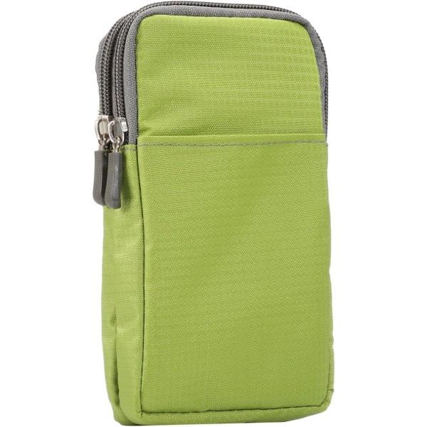 Mobiltelefon midjebältesväska, Crossbody mobiltelefonväska, axelremsväska i nylon för utomhusbruk, med karbinhake med bältesögla green 9*16.5*3.0CM