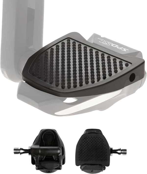 Adapter kompatibel med Shimano SPD-SL clipless-pedaler, omvandlar clipless till platta pedaler, ger grepp och komfort