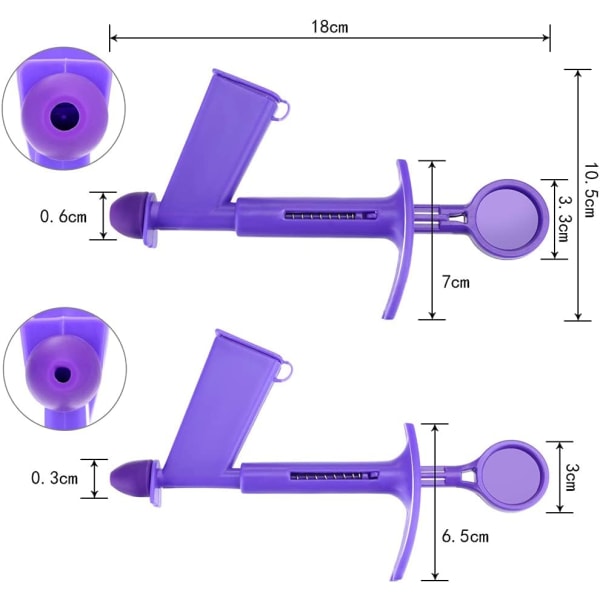 Plastpärl Applikator Fondant Pärlboll Applikator Sockerhantverk Kake Dekorationsverktyg Stötpistol (3mm och 6mm)