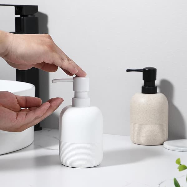 Såpedispenser, håndsåpe- og lotiondispenser for baderomsbenk, såpedispenser for kjøkkenvask, hvit