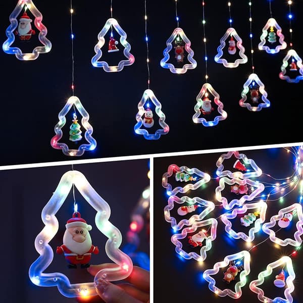 120-LED julgransbelysning, 3 m, bubbel- och runda lampor, varmvit