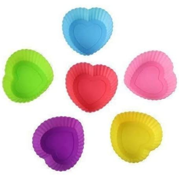 Genanvendelige cupcakeforme i silikone, bageforme med non-stick-belægning, nemme at rengøre, 4 former, 24 stk., farverige