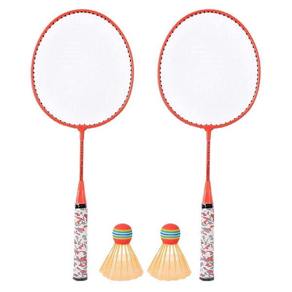 Badmintonracketar för barn, badmintonset med 2 bollar för spelare inomhus och utomhus