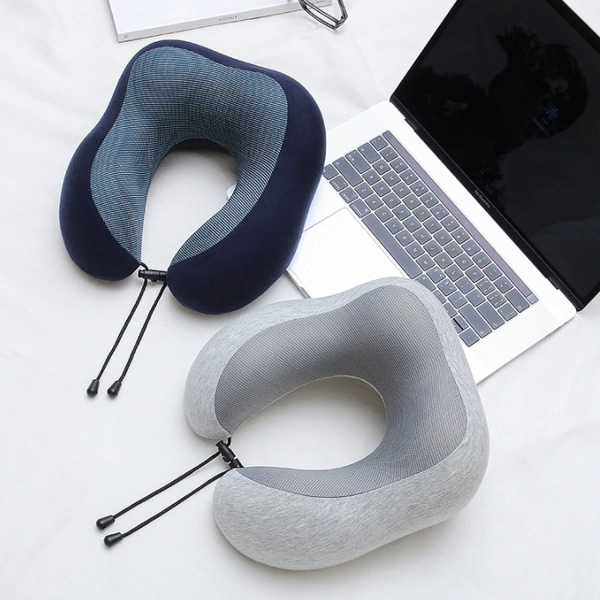 Rejsepude, Memory Foam Nakkepude til Rejser eller Flyvning, Ergonomisk Designet Nakkestøttepude