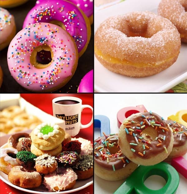 Bageforme i silikone til donuts, non-stick forme med 6 huller, bageform til muffins, cupcakes, kiks og donuts (grøn)