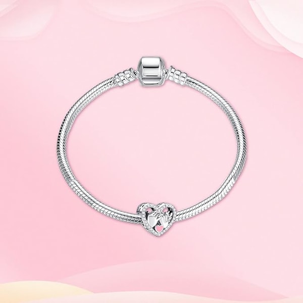 Charms Anheng Perler 925 Sterling Sølv med Cubic Zirkonia Kompatibel med Armbånd & Europeiske, Jule Charms for Bursdag Jubileum
