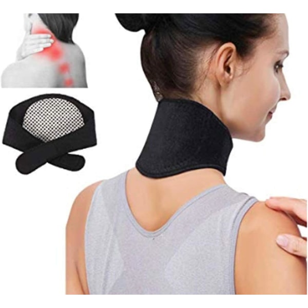 Medicinskt nackstödsbälte för smärtlindring i nacken och benavslappning med självuppvärmande nacklinda och justerbar halskrage med turmalin
